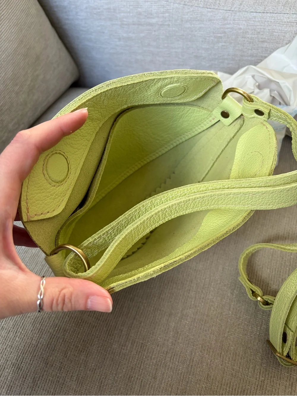 Shadow Lime Portland Leather Koala Small Crossbody Bag - Picture 3 of 5